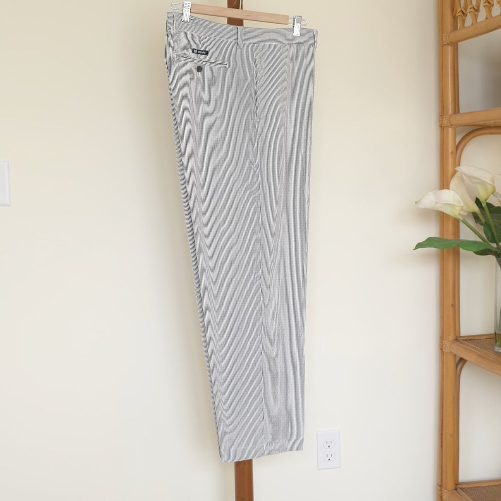 CHAPS NEW 100% Cotton Men's Classic Blue/White Striped Lightweight Pants 38X30